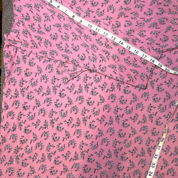 Womens Long Sleeve Dark Rose Color Floral Pattern 3XL - Picture 3 of 4